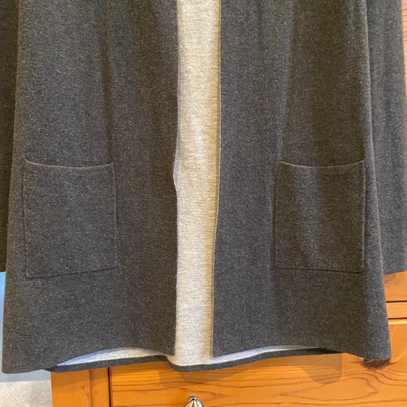 Simons Twik Grey Hooded Open Cardigan Sweater - Picture 3 of 5